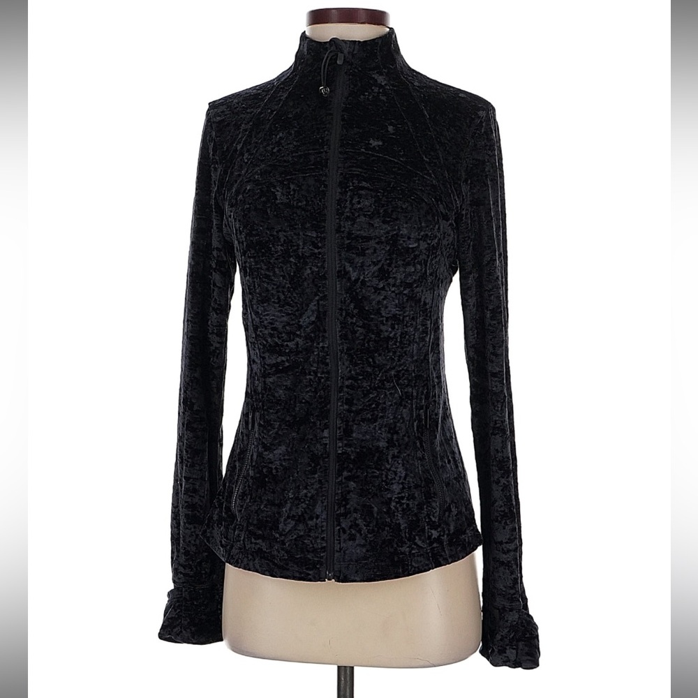 Rare Lululemon Define Black Crushed Velvet Jacket Size 10